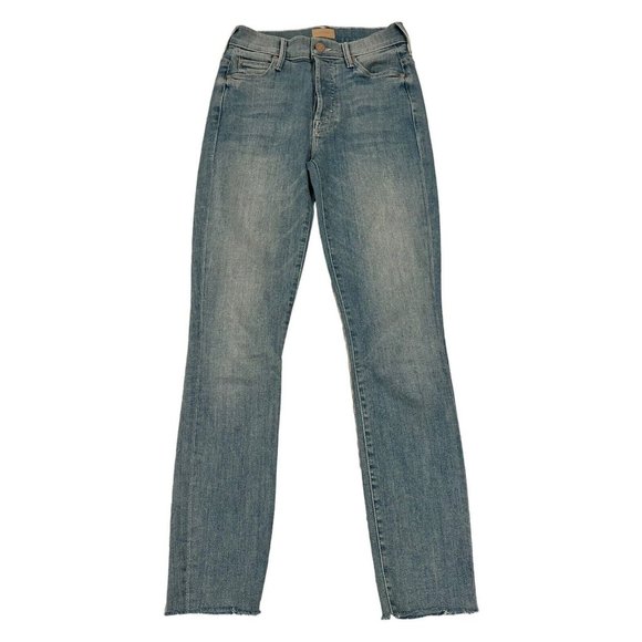 Mother Jeans The Stunner Ankle Fray Tinge Blue Size 24 ECU - Picture 1 of 16